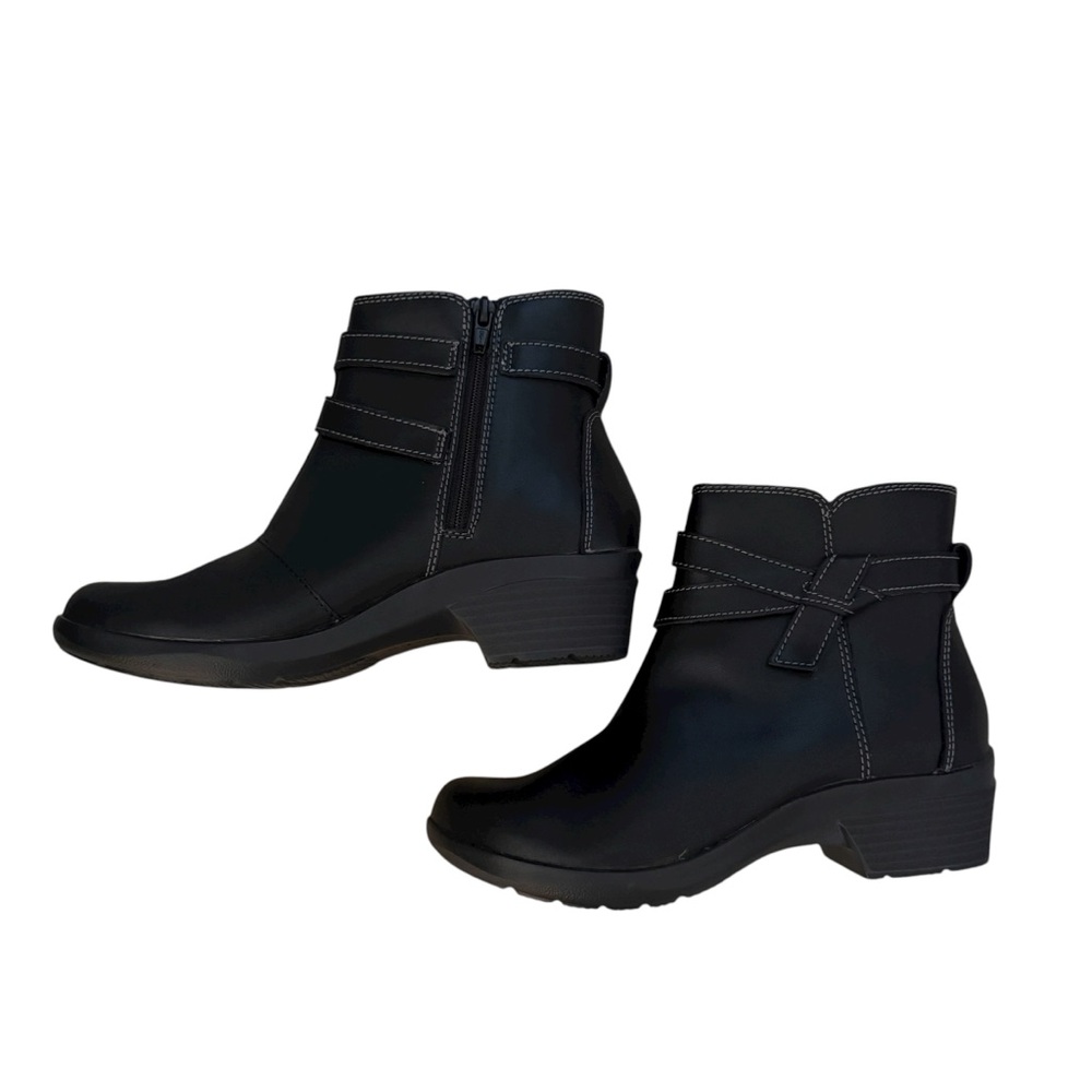Clark’s Collection Women’s Angie Spice Black Leather Boots Size 7 - Picture 2 of 11